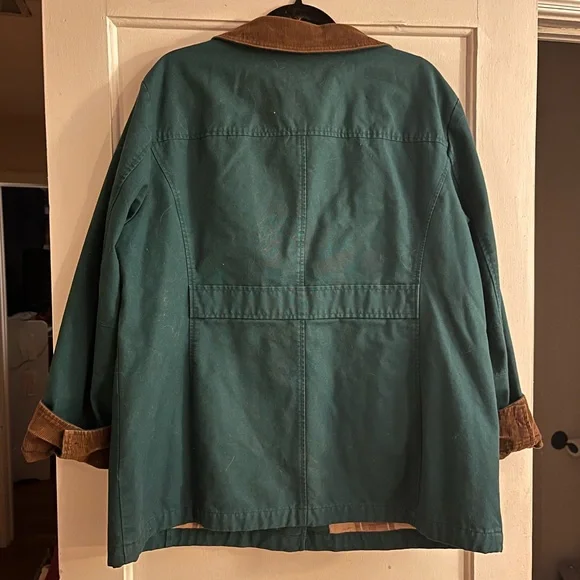 L.L. Bean Women's Teal and Brown utility chore coat - Picture 3 of 3